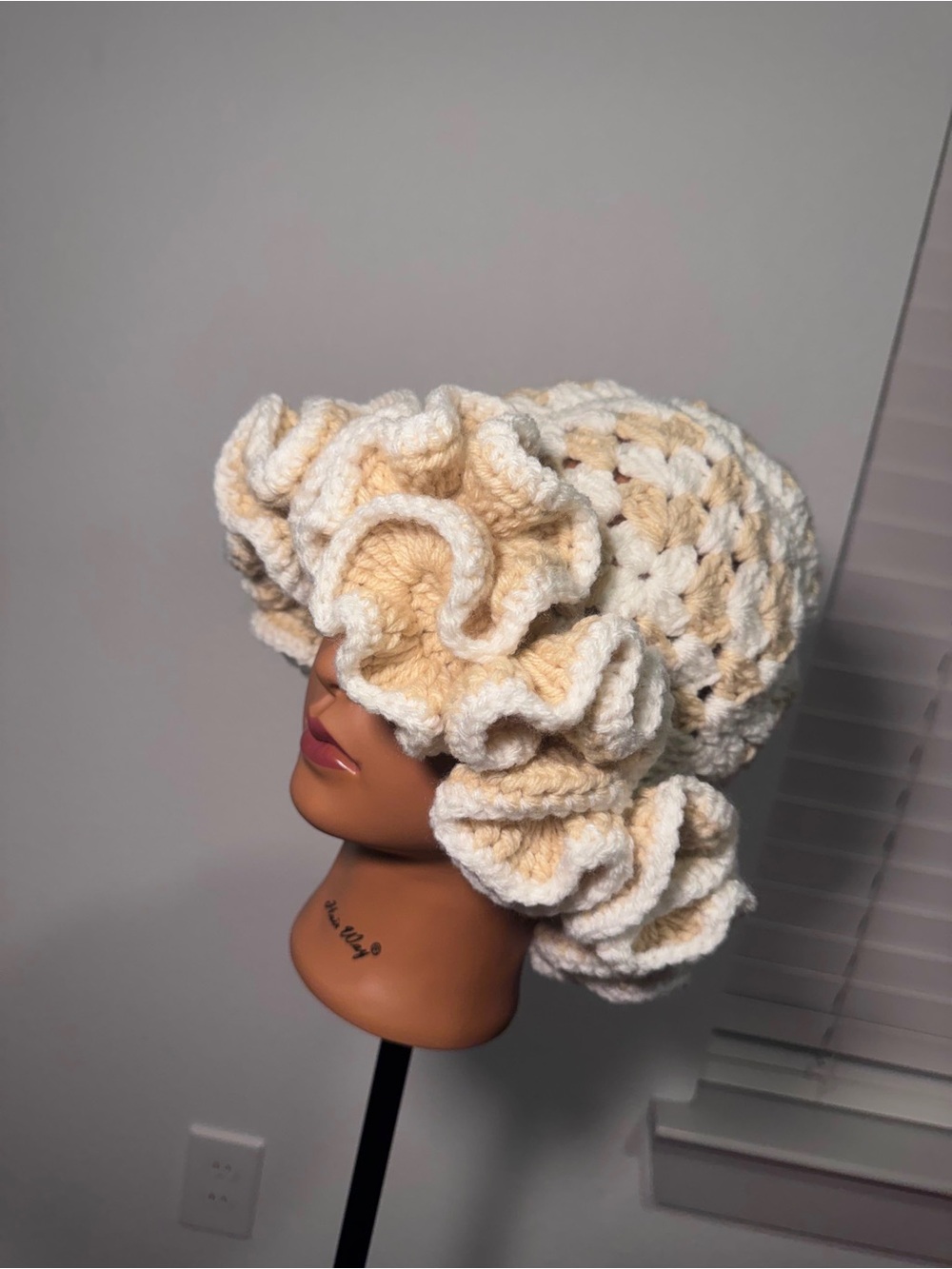 Handmade Crochet Ruffle Hat - Picture 9 of 15